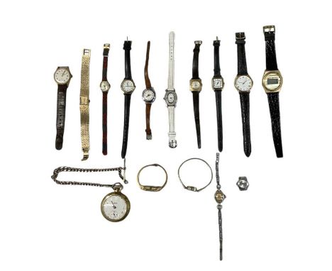 A collection of fourteen lady's and gentleman's wristwatches including Sekonda, Timex and Verty, and a Smiths chrome plated p