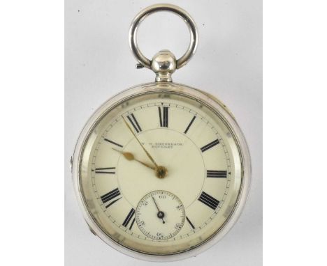 WILLIAM EDMONDSON, BINGLEY; a Victorian hallmarked silver cased open face pocket watch, with maker's name to front, hallmarke