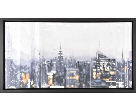 † KRIS HARDY; oil on canvas, 'A View of New York', signed lower right, 51 x 102cm, framed.