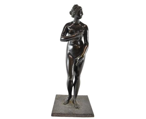 A late 19th century Italian bronze figure of Venus de' Medici, height 50cm.