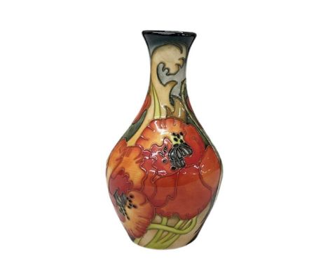 EMMA BOSSONS FOR MOORCROFT; a vase decorated in the 'Allegro' pattern, with signature to base, height 20.5cm.