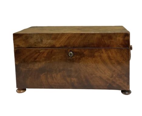 A 19th century walnut tea caddy, 34.5 x 16.5cm.
