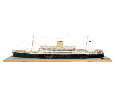 A FINE BUILDER'S DISPLAY MODEL OF THE ROYAL MAIL LINE TURBINE STEAMER ANDES , BUILT BY HARLAND &amp; WOLFF LTD, BELFAST, AND 