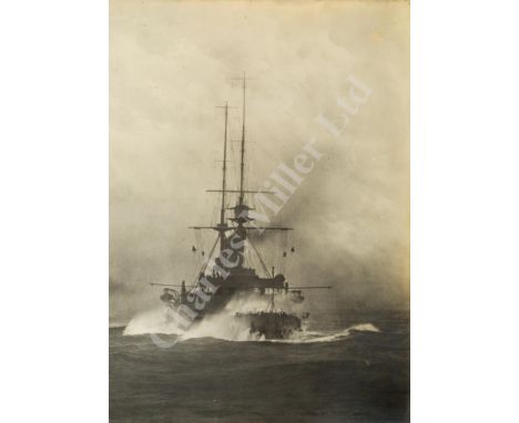 A PRIVATE R.N. LOG AND PHOTOGRAPH ALBUM kept by R. B. Hosking between 1909-1924 containing a lively account of his ships in p