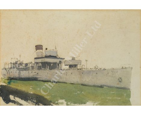 ARR WILLIAM DRING R.A. (BRITISH, 1904-1990) Study of the P.S. 'Lorna Doone' circa 1949, (ex-H.M.S. 'Atherstone', Racecource C