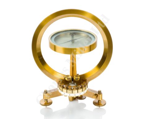 A RARE COMPASS GALVANOMETER BY SIEMENS &amp; HALSKE, BERLIN, CIRCA 1870 constructed in lacquered brass, the compass with 4in.