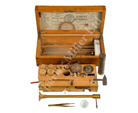 A BLOW-PIPE APPARATUS BY J.T. LETCHER, TRURO, CORNWALL, CIRCA 1880 largely complete with components including lacquered brass