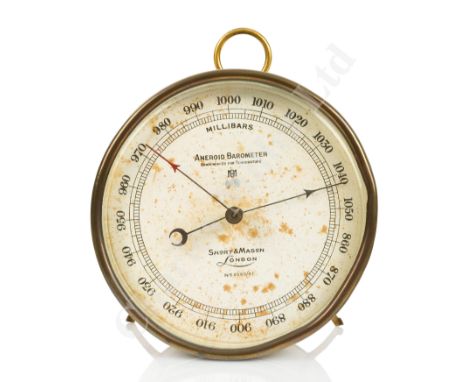 AN ANEROID BAROMETER FORM H.M. SUBMARINE THAMES , CIRCA 1939, AND H.M. SUBMARINE OSWALD , 1940 the 4½in. painted dial signed 