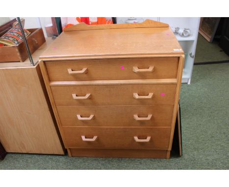 G Plan Light Oak Mid Century chest of drawers with matching mirror 