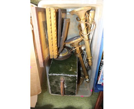 Vintage metal cased Aldis projector, Brass Telescope and assorted bygones 