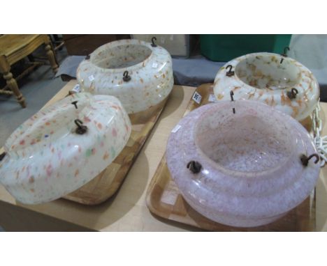 Four marble art glass light shades. (4)(B.P. 24% incl. VAT)