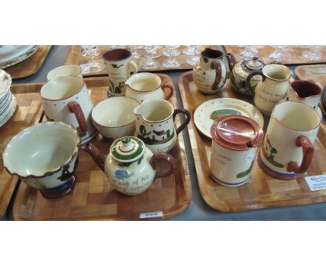 Two trays of Dartmouth pottery souvenir items to include; jugs, teapot, bowls etc. (2)(B.P. 24% incl. VAT) 