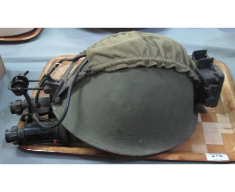 British helmet with night vision goggles (Cold War).(B.P. 24% incl. VAT)