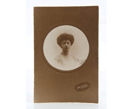 Princess Victoria 'Toria' (younger sister of HM King George V) signed portrait photograph, signed in ink 'Victoria', 12cm x 8