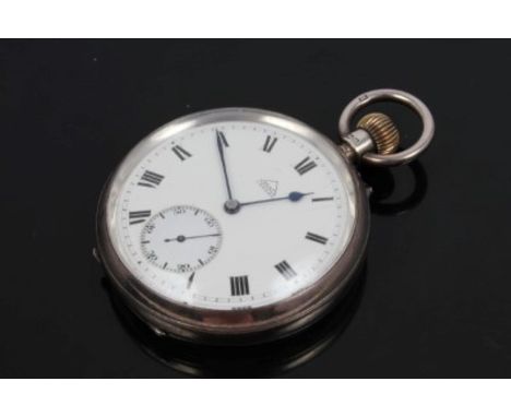 Gentlemen's silver pocket watch by Dent & Co, London with eighteen jewel lever button wind movement signed Dent and numbered 