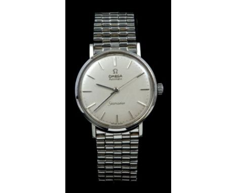 Gentlemen's 1960s Omega Seamaster Automatic wristwatch with steel case and bracelet, silver dial with baton numerals and cent