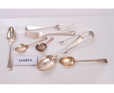 Selection of Georgian and later silver flatware (various patterns, dates and makers).  All at approximately 44ozs (qty)