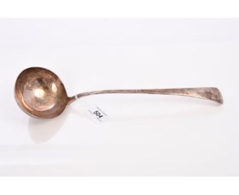 George III silver Old English pattern soup ladle with engraved initial (London 1799), maker - G. W.  All at approximately 6oz