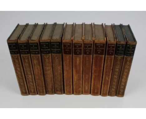 Pepys' Memoirs, five volumes 1828 (Braybrooke) uniformly bound in half calf with Pepys' Voyage to Tangier 1841 two volumes an