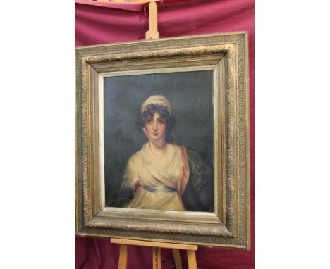 After Sir Thomas Lawrence, late 19th century oil on canvas - portrait of Sarah Siddens playing Mrs Haller in 'The Stranger', 