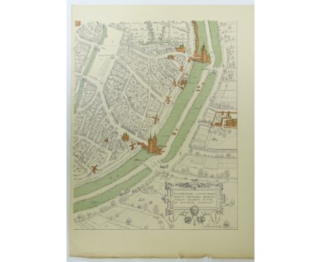 EUROPE -- "PLAN DE LA VILLE DE BRUGES". Bruges, A. Ancot, n.d. (c. 1880). Plan of Bruges and vicinity on 10 cold. lithogr. sh