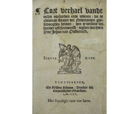 (MARNIX v. St. ALDEGONDE, Ph., attr.). Cort verhael vande rechte oorsaecken ende redenen, die de Generale Staten der Nederlan