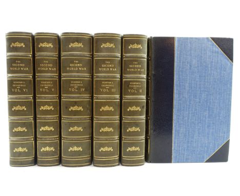 WORLD WAR II -- CHURCHILL, W.S. The Second World War. Lond., (etc.), Cassell, (1948-54). 6 vols. W. num. (fold.) maps. Beauti