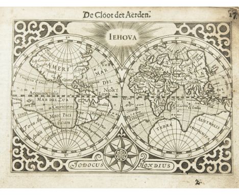 ATLASES -- [(LANGENES, B.) Caert-thresoor, Inhoudende de tafelen des gantsche Werelts Landen, met beschryvingen verlicht, tot