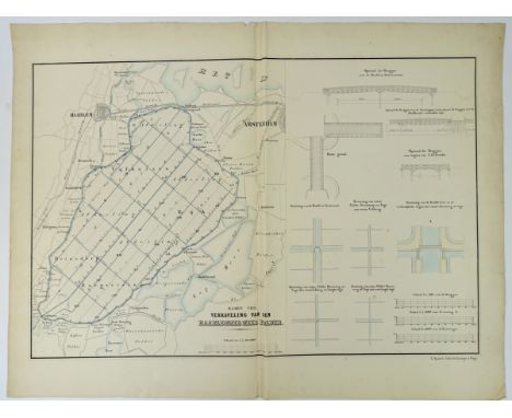 LOW COUNTRIES -- HAARLEMMERMEER -- "KAART VIII. Verkaveling van den Haarlemmer Meer Polder". 's-Grav., E. Spanier, n.d. (betw