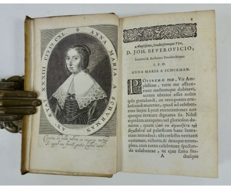 SCHURMAN, A.M. à. Opuscula Hebraea, Graeca, Latina, Gallica: Prozaica &amp; Metrica. Ed. 2a, auctior &amp; emend. Leyden, Ex 