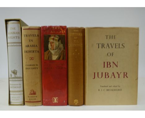 JUBAYR, Ibn. The travels. Transl. by R.J.C. Broadhurst. (1952). W. 2 fold. maps. Ocl. w. dust-j. (Spine of dust-j. a bit brow