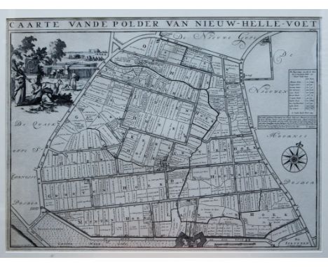 LOW COUNTRIES -- ZEELAND -- "CAARTE vande Polder van Nieuw-Hellevoet". (Amst., 1701). Plain etched map by J. Luyken and I. St