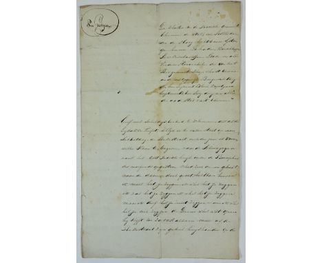 ROTTERDAM -- PETITION/LETTER in Dutch by Levie Been, sexton of the Jewish Community "bhinne de Stath van Rotterdam". N.d. (c.