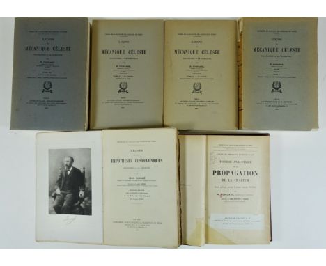 POINCARÉ, H. Leçons de mécanique céleste. Paris, 1905-10. 3 in 4 vols. Lge-8°. Owrps., uncut. First edition. -- Added: Id. Le