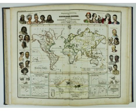 BERGHAUS, H. Physikalischer Atlas oder Sammlung von Karten. Gotha, 1845-48. 8 in 2 vols. 134; 233 text-pp. W. 90 very fine st