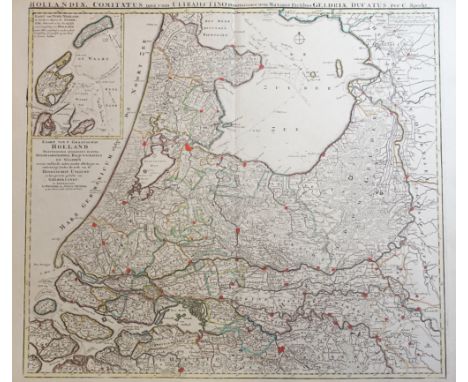 LOW COUNTRIES -- "HOLLANDIÆ COMITATUS una cum Ultrajectino Dominio nec non Maximis Partibus Geldriæ Ducatus, per C. Specht". 