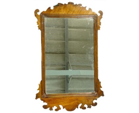 A photo frame wall mirror in mid 19thC style, with rectangular plate, moulded edge and shaped borders, 71cm H, 43cm W.Provena
