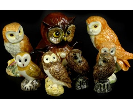 A collection of Beswick and other owls, to include a Goebel money box (8).