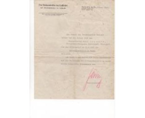  Hermann Wilhelm Goering 25x 20 cm Typed Letter dated 31 Jan 1938 Signed Hermann Wilhelm Goering [1893
