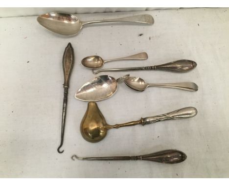 Silver cutlery, a Berthold Muller caddy spoon; together with Scottish spoons etc