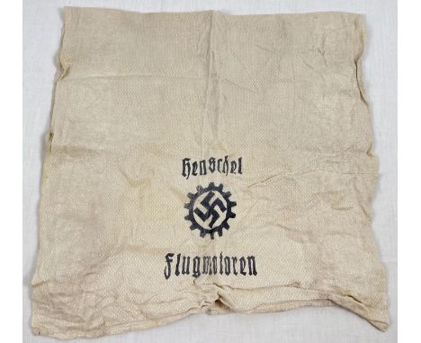 3rd Reich Henschel Aircraft engine factory rest room towel. 