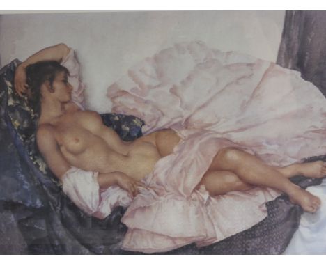 Sir William Russell Flint Limited Edition Print, entitled "Reclining Nude", original signed by the artist nr 55/750, approx 5