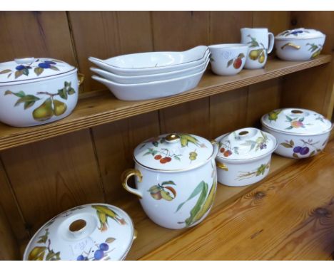 Quantity of Royal Worcester "Evesham", comprising two lidded tureen, large pickling jar, two medium and one small lidded vege