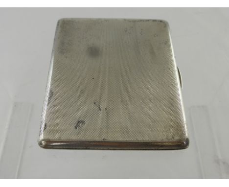 A Solid Silver Engine Turned Card Case, having gilded finish, Birmingham hallmark, dated 1933, m.m P & B Ltd, approx 140 gms.