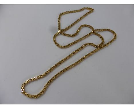 A Lady's 9ct Gold Box Chain, approx 80 cms and 44.5 gms.