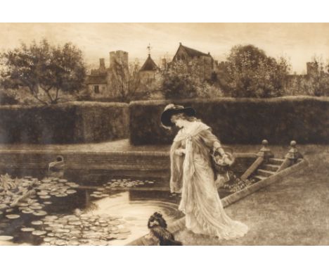 A Herbert Dicksee etching, pencil signed, 47cm x 68cm