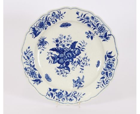 A Worcester "pine cone" pattern charger, with scallop border, crescent mark to base, 38cm dia.