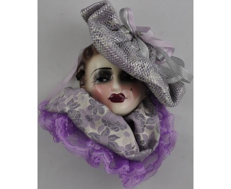 An Art Deco porcelain ladies mask