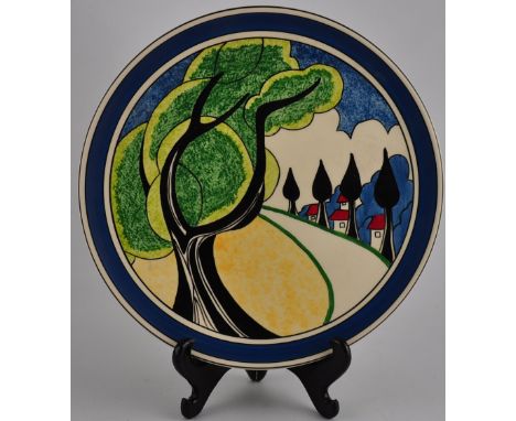 A Wedgwood charger, based upon an original hand painted Bizarre design by Clarice Cliff. D. 31cm