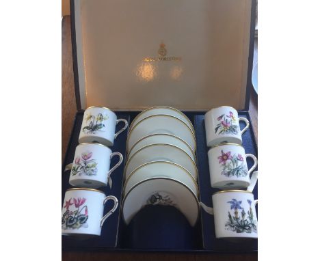 Boxed Royal Worcester coffee service.